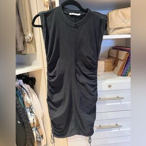 Chic Black Ruched Mini Dress